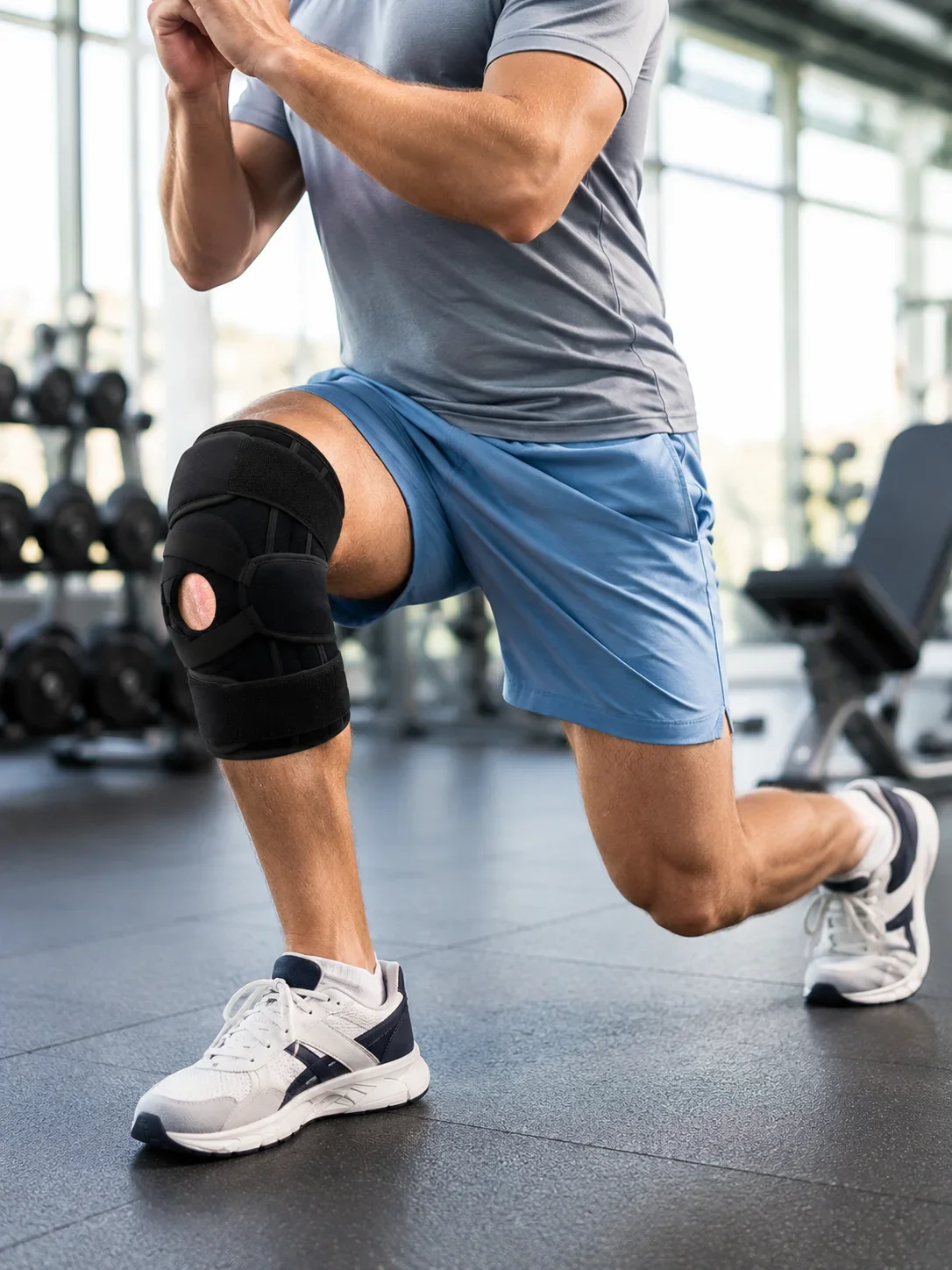 Sporcu Patella Dizliği Esnek Ligamentli Silikon Pedli Menisküs Diz Destek Bandajı görsel 2