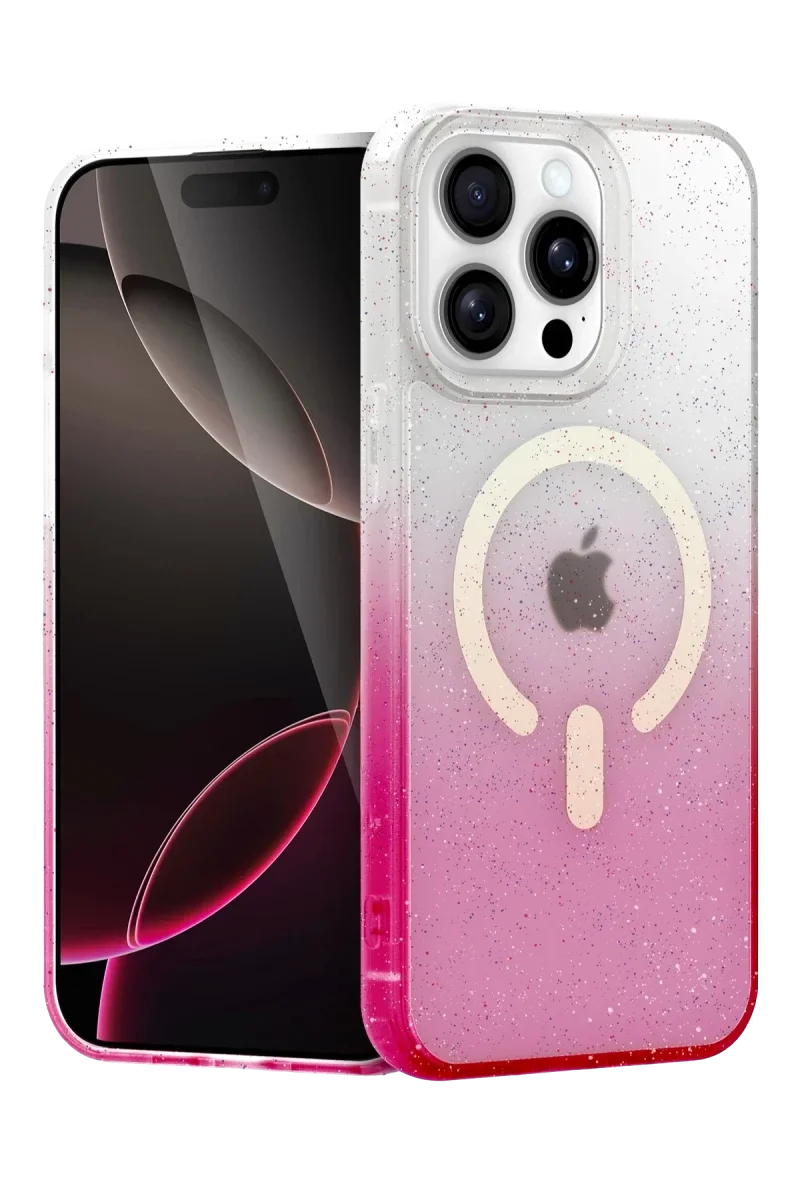 Apple iPhone 14 Pro Max Pummel Shiny Magsafe Kapak - Pembe