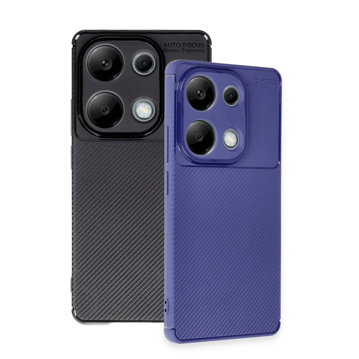 Xiao Red Note 13 Pro 4g Kılıf Auto Focus Karbon Kapak - Lacivert görsel 3