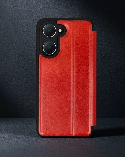 Vivo Y18 Kılıf Flip Cover - Kırmızı