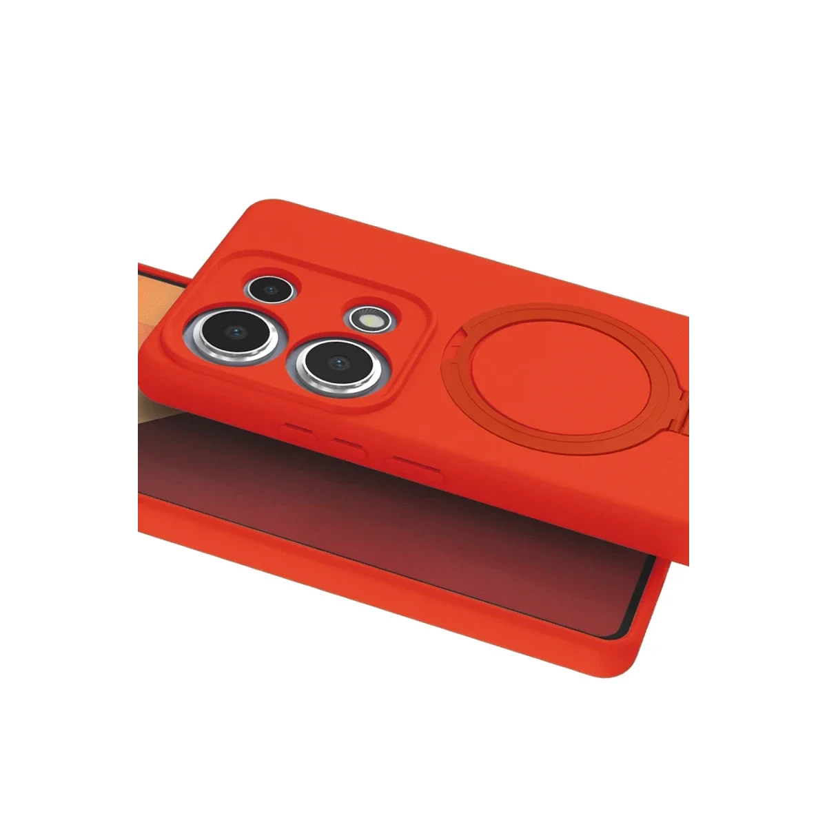 Xiaomi Redmi Note 13 Pro 4G Regal Magsafe Standlı Kapak - Turuncu görsel 3