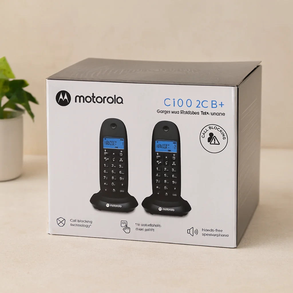 Kablosuz Dijital 2'li Telefon Seti - Arayan No Görme, 50 Hafıza (Siyah)