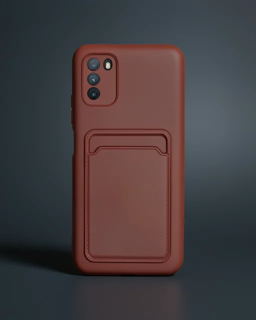 Xiaomi Pocophone M3 Kılıf Kelvin Kartvizitli Silikon - Bordo
