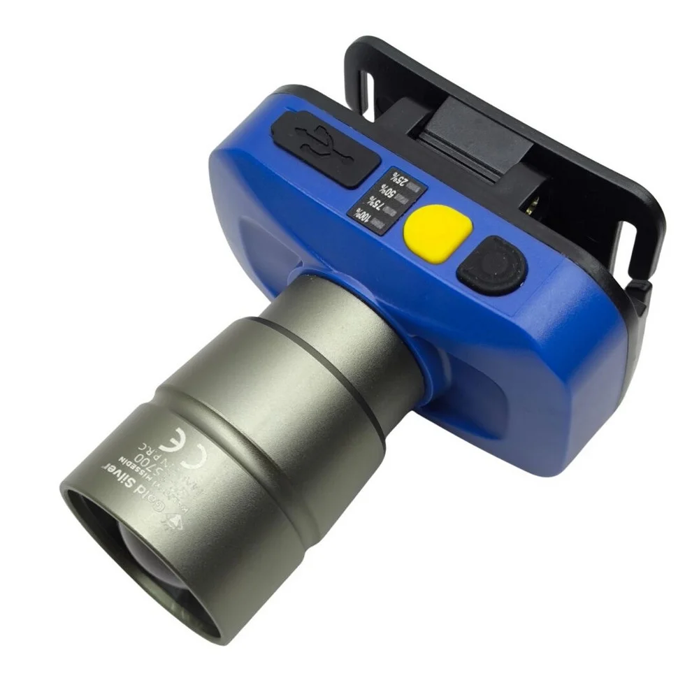 GS-15700 20W 2000 Lümen Sarı Beyaz Işık Zoomlu Şarj Edilebilir Kafa Feneri görsel 2