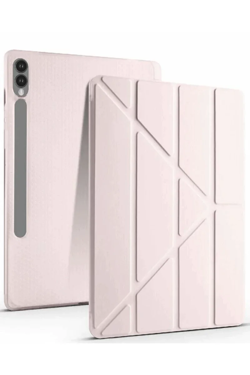 Samsung Galaxy X610 Tab S9 FE Plus 12.4 Kılıf Kalemlikli Mars Tablet Kılıfı - Rose Gold