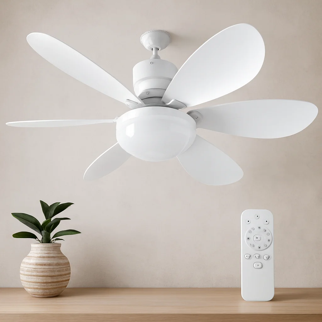 6 Kanatlı Kumandalı 2in1 Tavan Vantilatör Avize 40W
