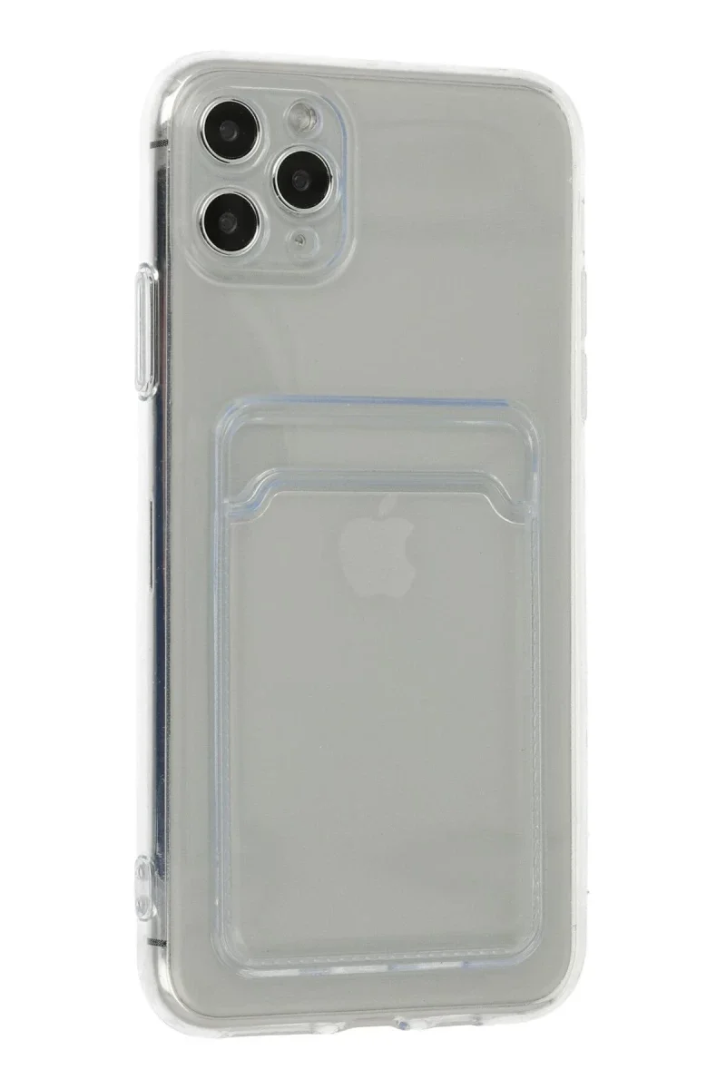 Apple iPhone 11 Pro Max Kılıf Kart Şeffaf Silikon - Şeffaf görsel 3