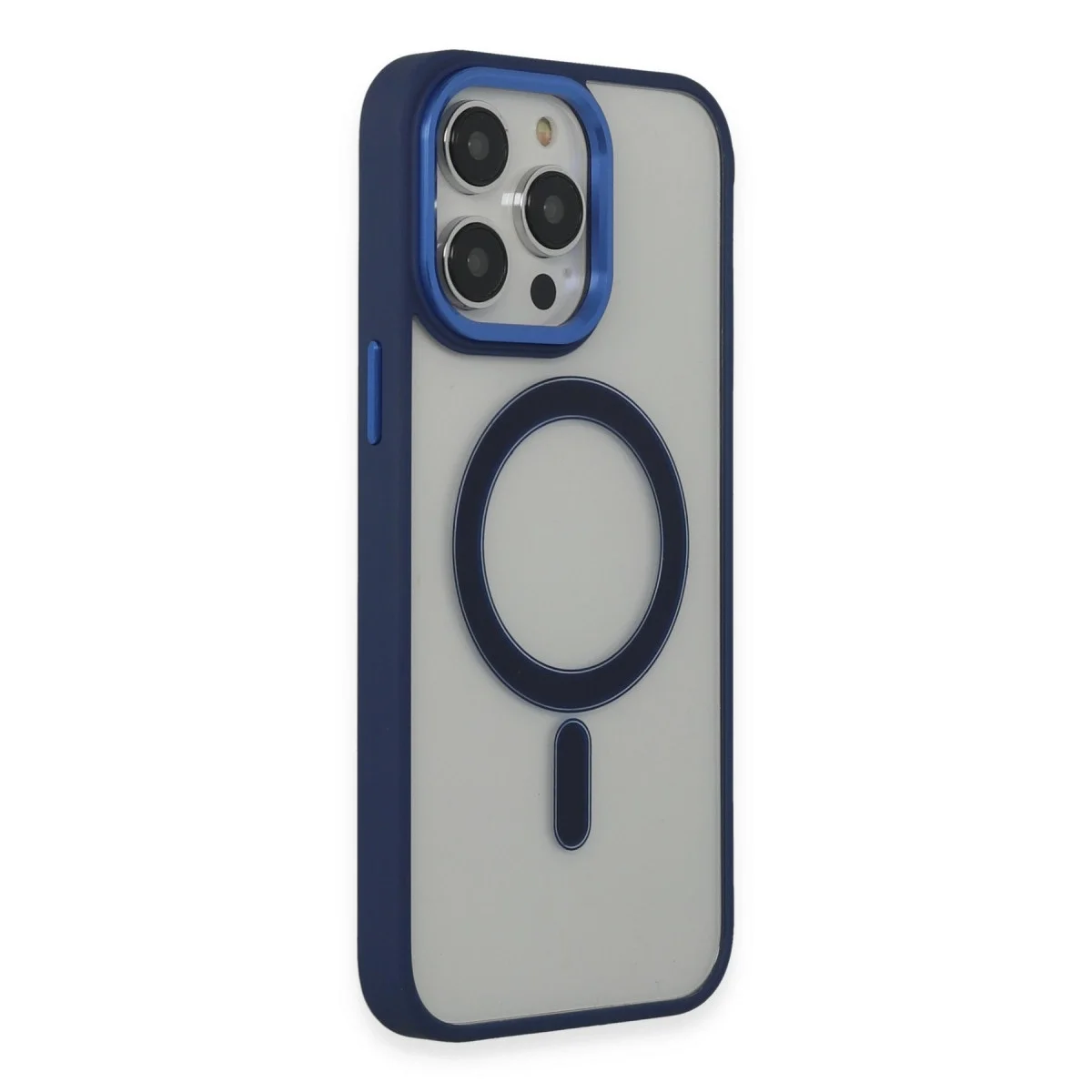 Apple İphone 15 Pro Max Kılıf Room Magneticsafe Silikon - Lacivert görsel 2