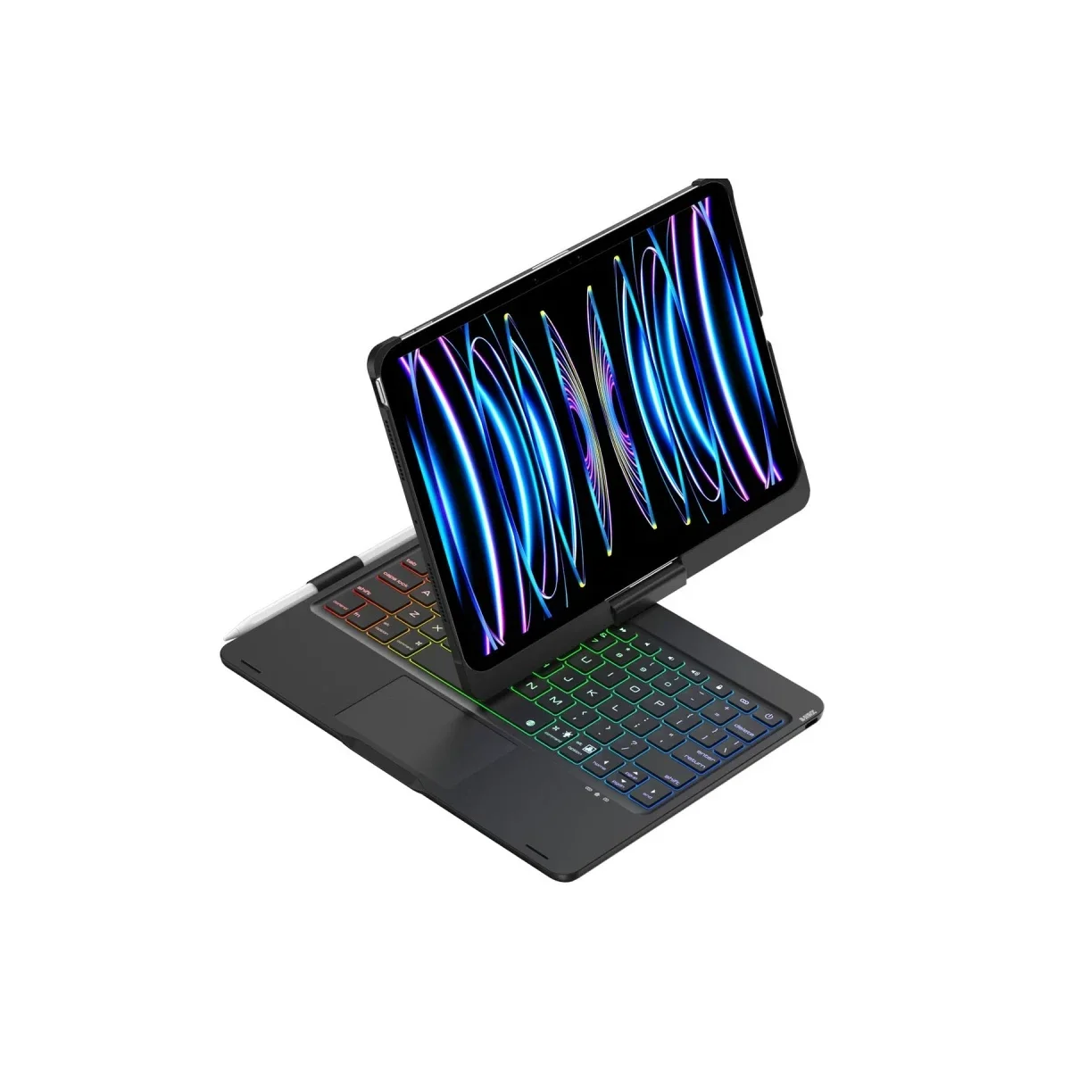 Apple iPad Pro 11 (2024) F11 ATS Kılıf Magic Dönen Klavyeli Tablet Kılıf - Siyah görsel 4