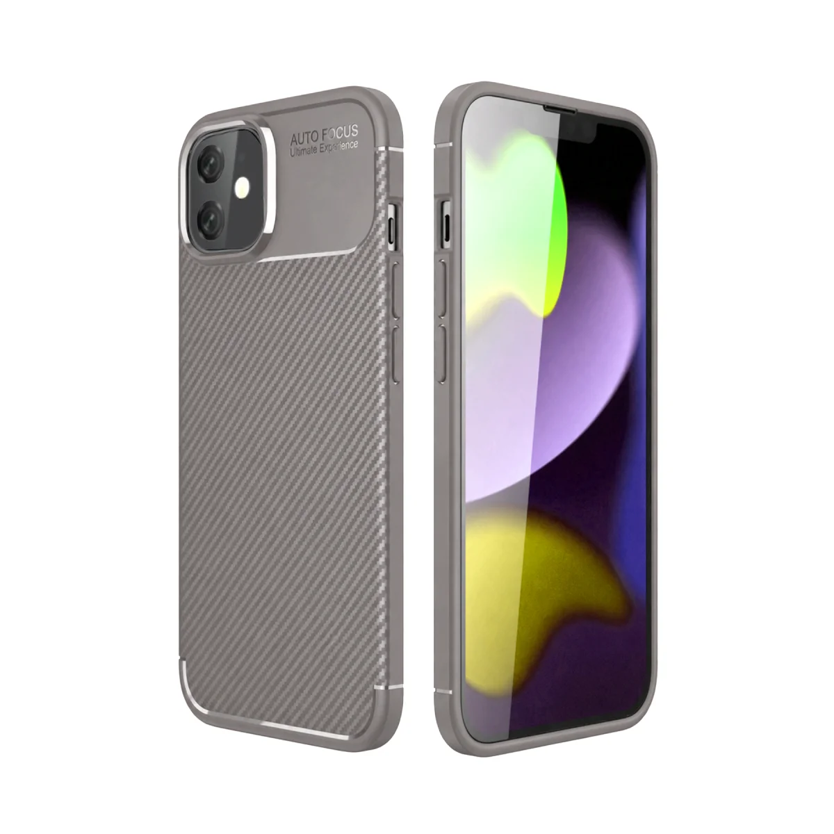 Apple iPhone 11 Kılıf Auto Focus Karbon Kapak - Gri