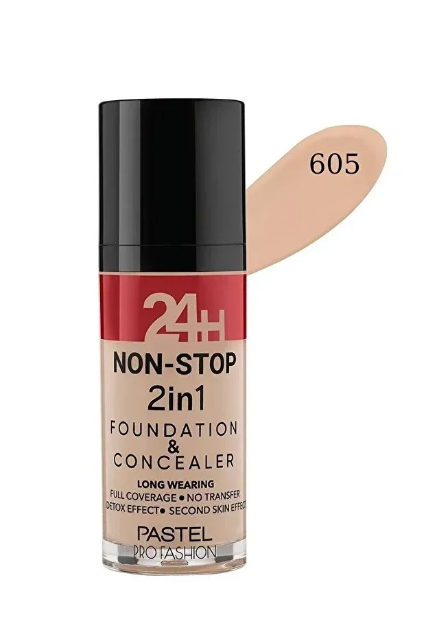 24H Non Stop 2in1 Foundation & Concealer - No: 605 Sand