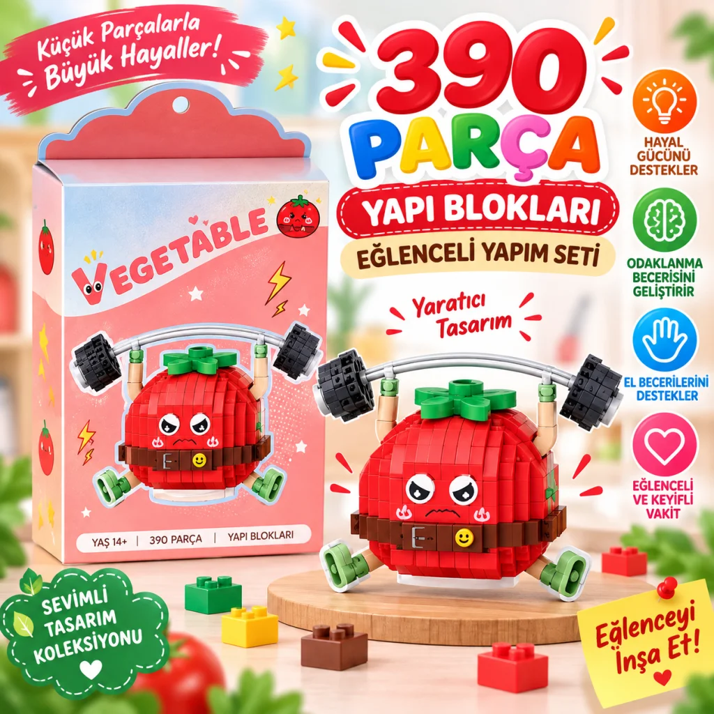 LZ-8860 Halter Kaldıran Domates 390 Parça Block Oyuncak