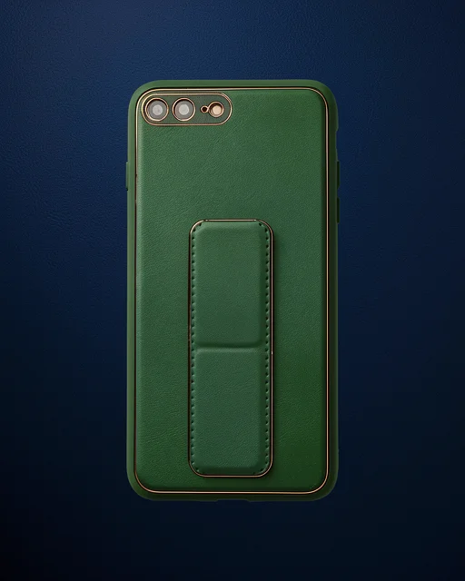 Apple İphone 7 Plus Kılıf Coco Deri Standlı Kapak - Yeşil