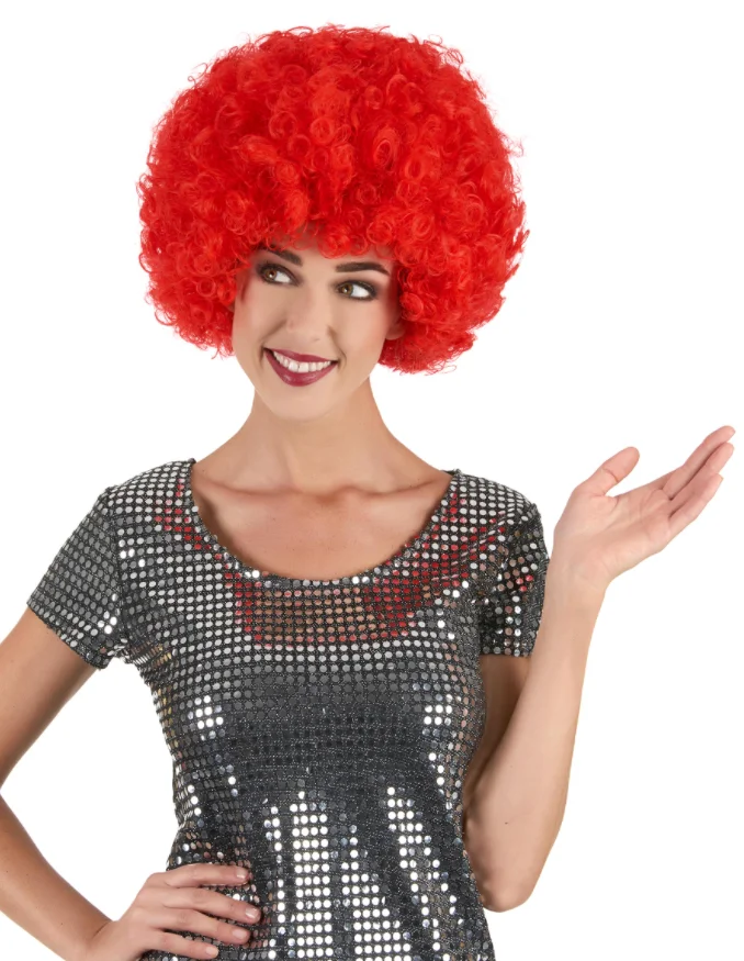 Kırmızı Renk Kıvırcık Afro Bonus Peruk görsel 2