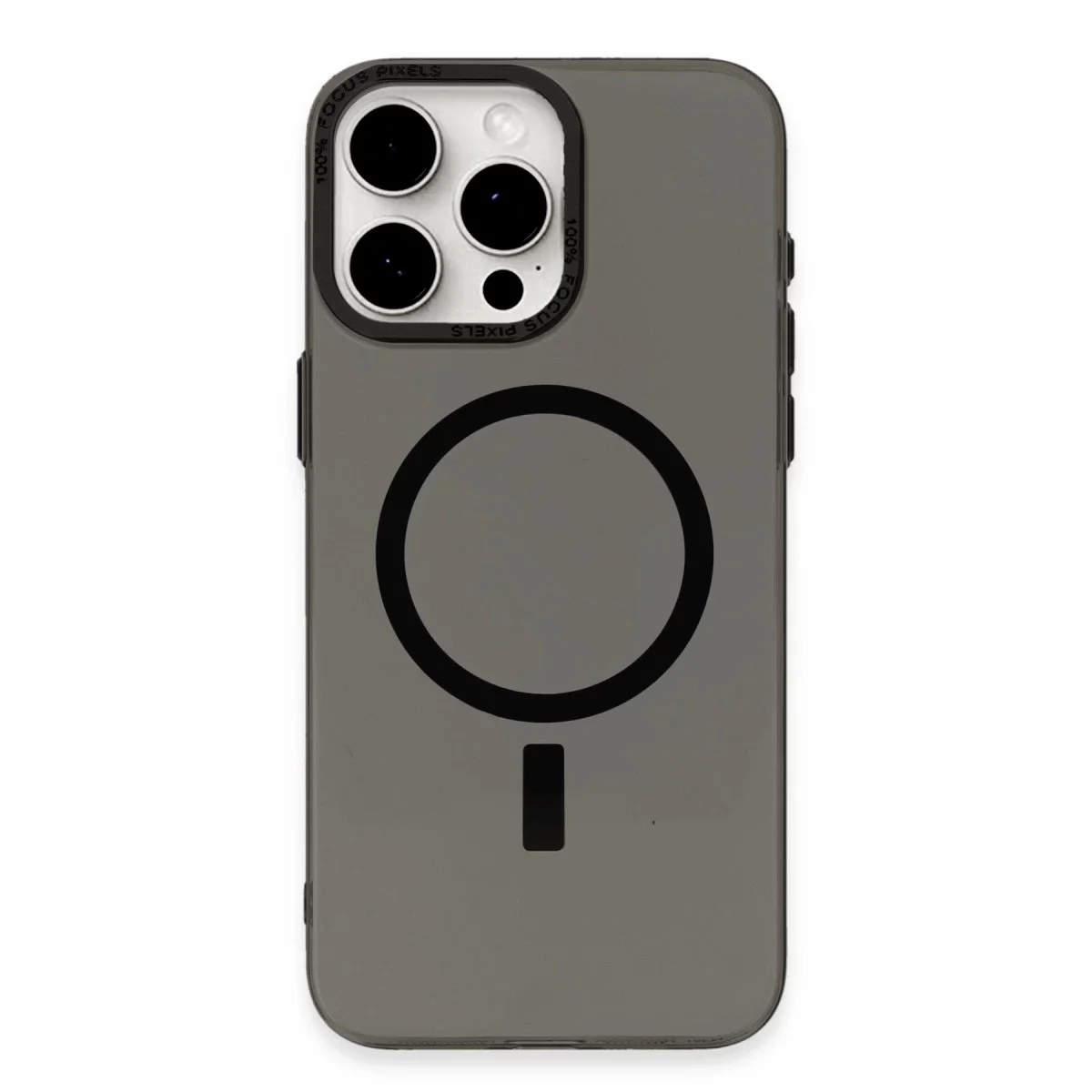 Apple iPhone 15 Pro Max Kılıf Anka PC Magneticsafe Sert Metal Kapak - Siyah görsel 3