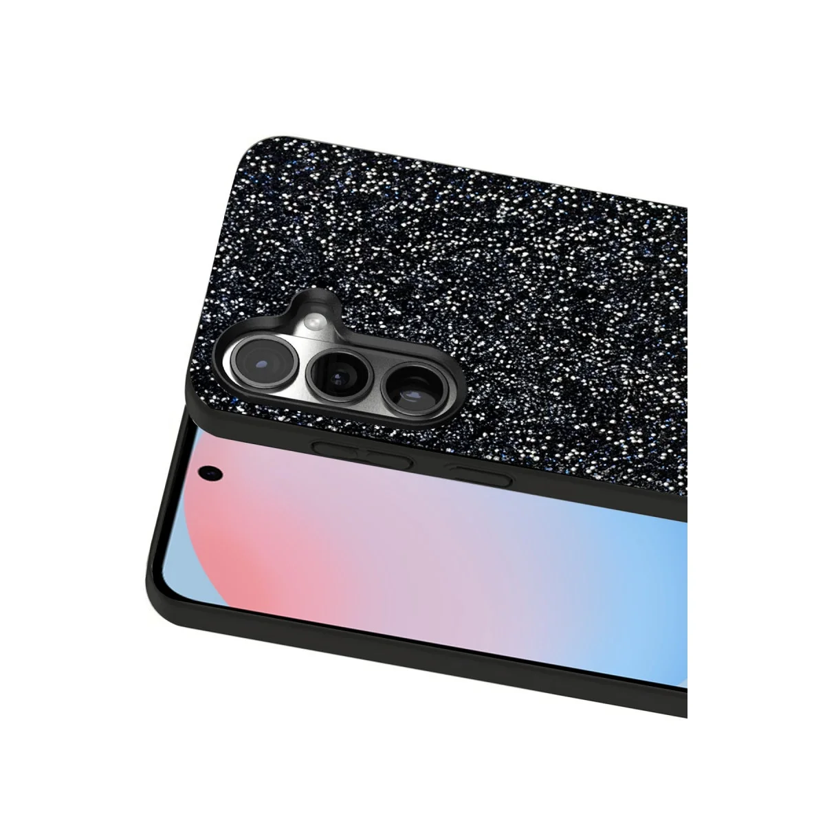 Onegif Samsung Galaxy S24 Fe Bright Simli Kapak - Siyah görsel 2