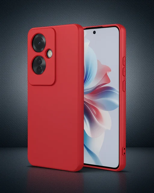 Oppo Reno 11f Kılıf First Silikon - Kırmızı