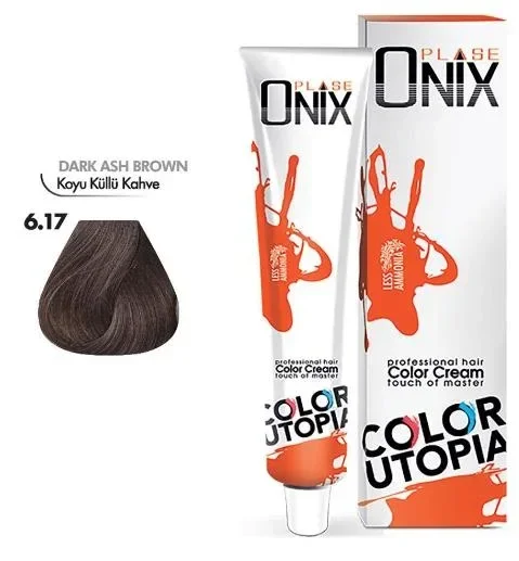 Tüp Saç Boyası 60 ml Profesyonel Krem Boya - 6/17 Koyu Küllü Kahve