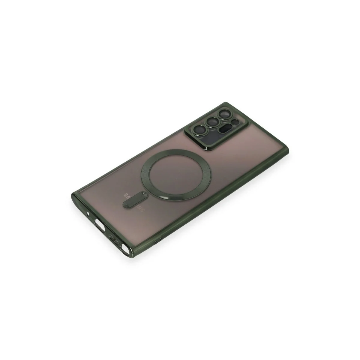 Samsung Galaxy Note 20 Ultra Kılıf Kross Magneticsafe Kapak - Koyu Yeşil görsel 4