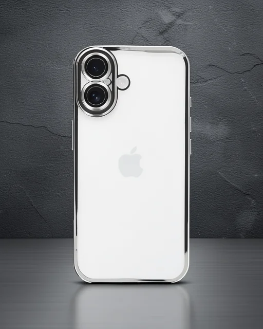 Apple İphone 16 Kılıf Razer Lensli Silikon - Gümüş