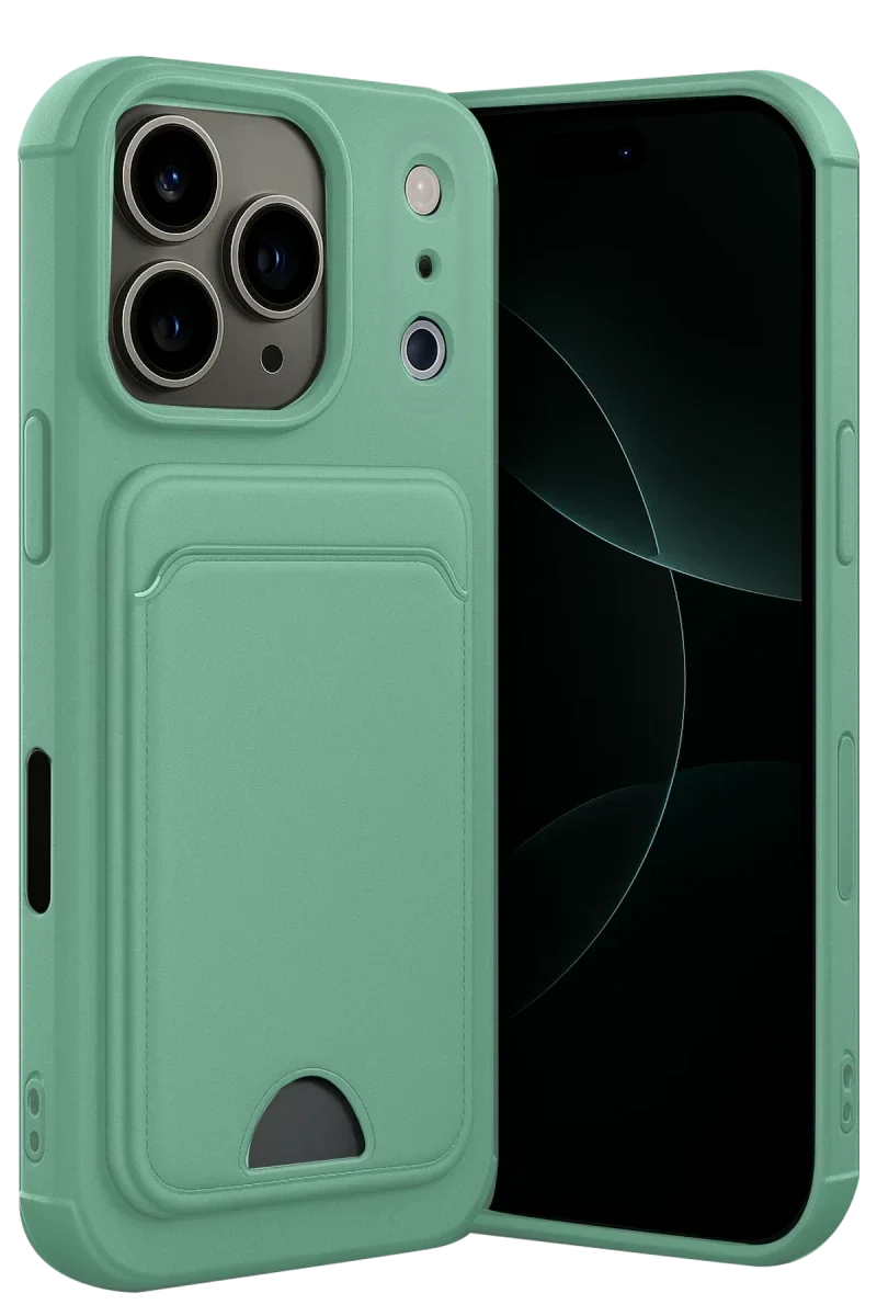 Apple iPhone 17 Pro Max Kelvin Kartvizitli Silikon - Açık Yeşil