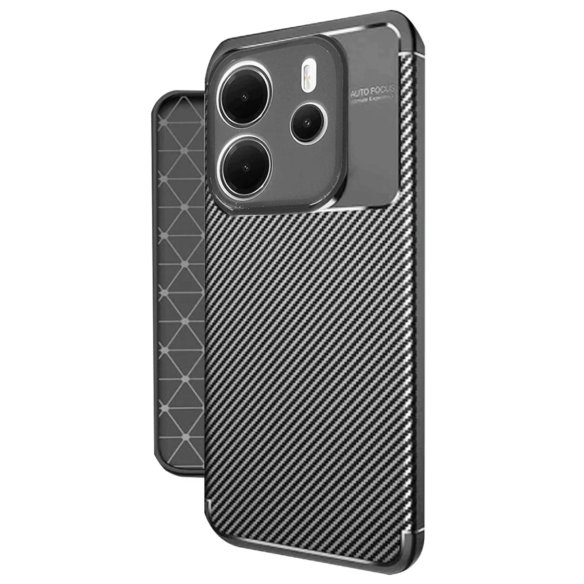 Xiaomi Redmi Note 14 4G Kılıf Auto Focus Karbon Kapak - Siyah görsel 2