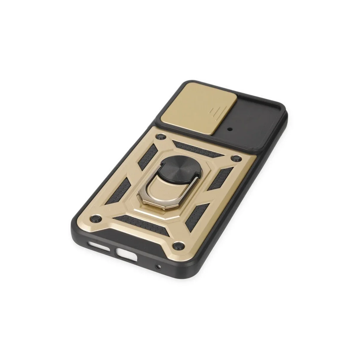 Xiaomi Poco M4 Pro 4G Kılıf Pars Lens Yüzüklü Silikon - Gold görsel 5