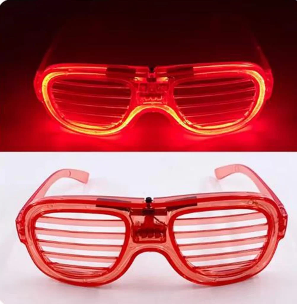 Kırmızı Led Işıklı Parti Gözlüğü - Neon Glow Şerit Gözlük 3 Modlu görsel 5
