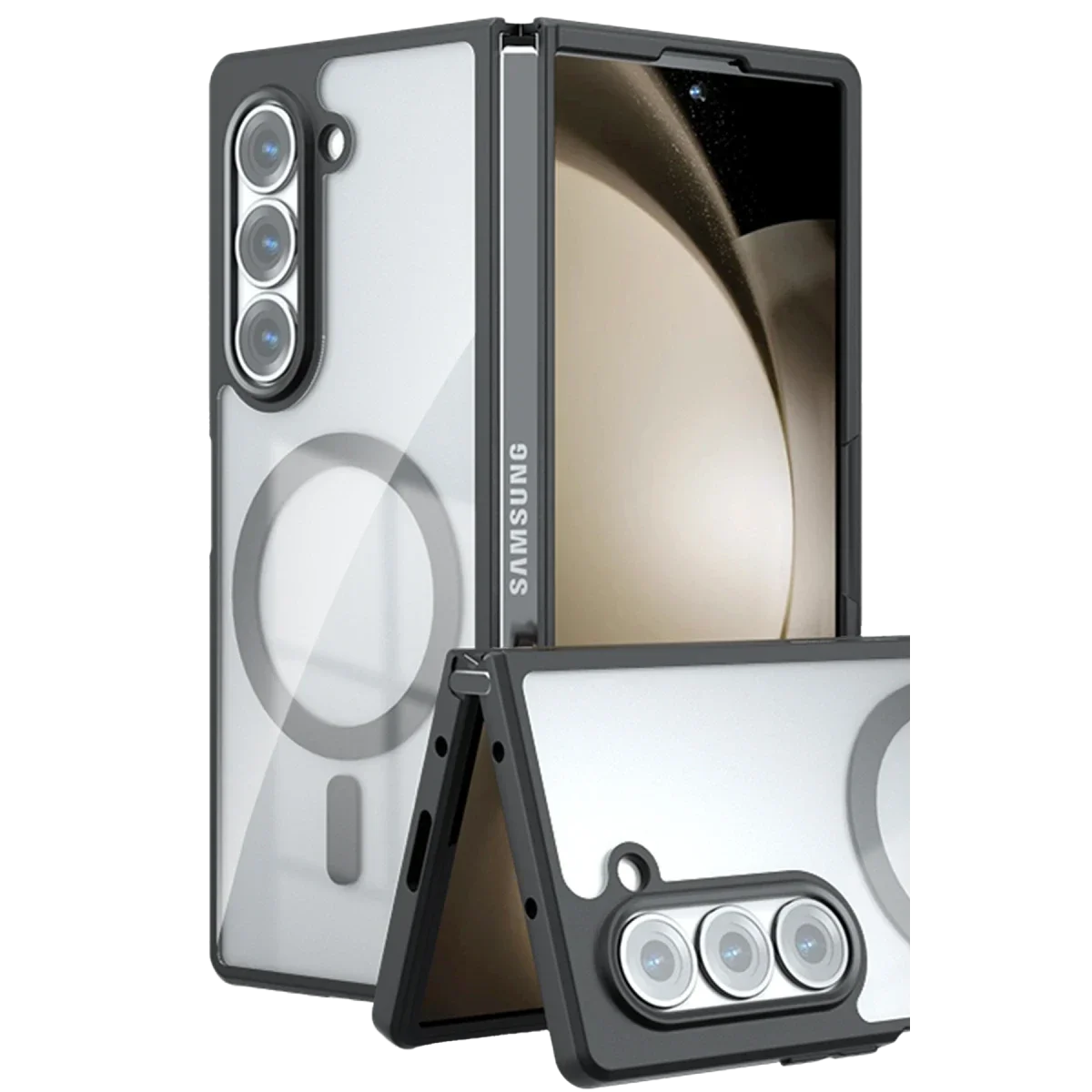 Samsung Galaxy Z Fold 5 Kılıf Blur Fold Magsafe Kapak - Siyah