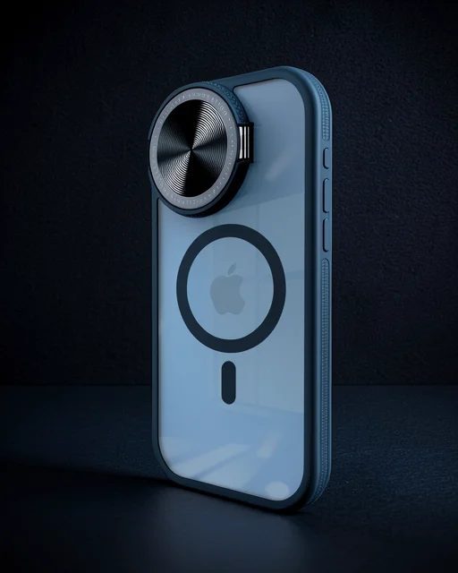 Apple İphone 14 Pro Max Kılıf Teleskop Lens Magsafe Silikon Kapak - Lacivert
