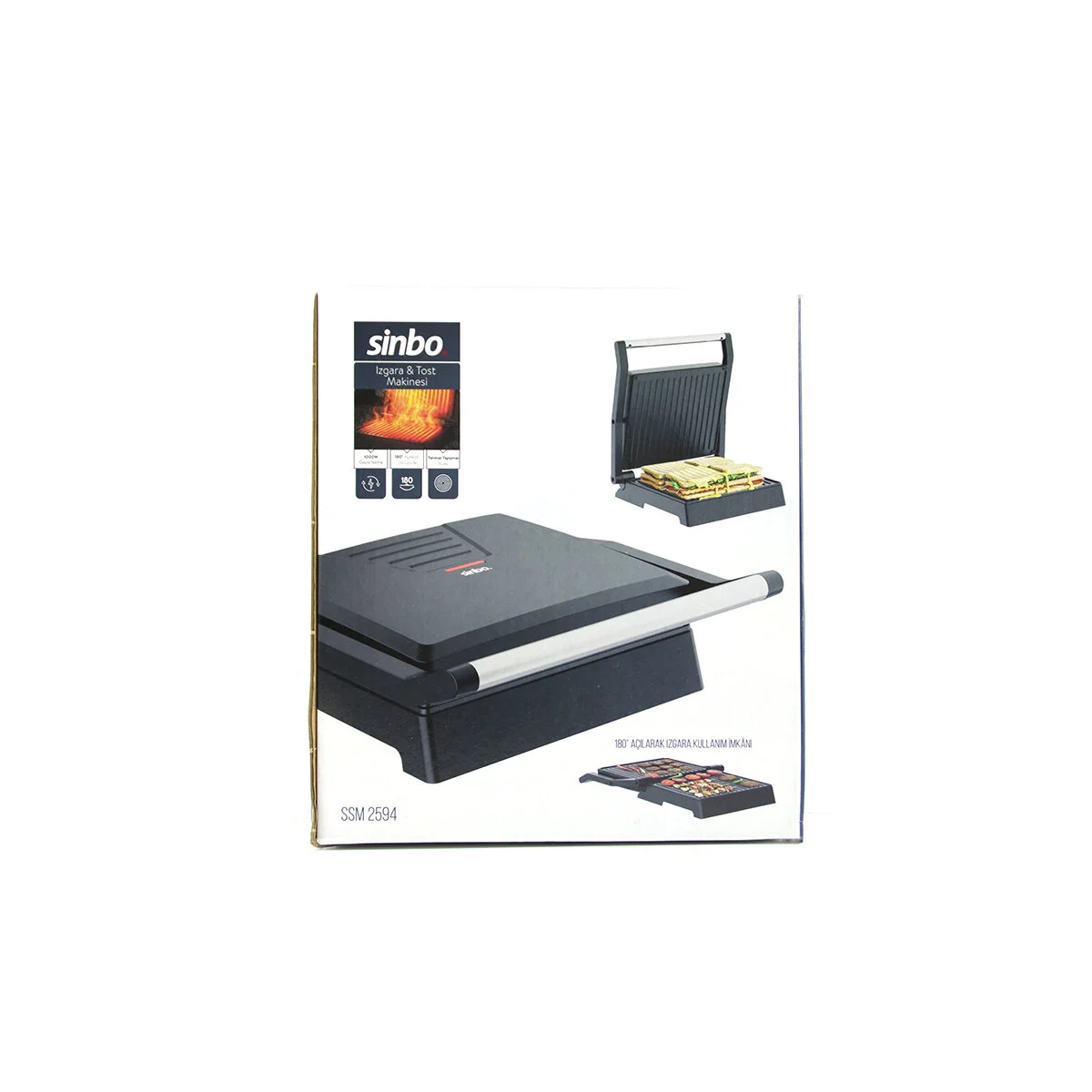 Elektrikli Tost Makinesi 4 Dilim 180° Açılır Üst Gövde = Izgara Kullanım 1000W SSM-2594 görsel 4