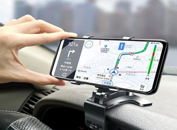 Araba Gösterge Üstüne Takılan 360 Oynar Başlıklı Telefon Tutucu görsel 5