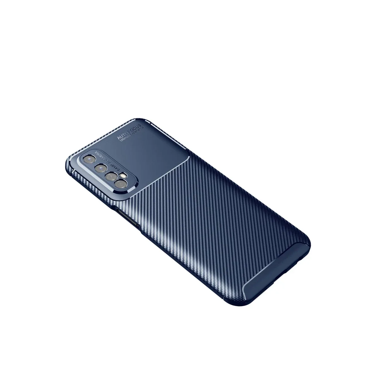 Realme 7 Kılıf Auto Focus Karbon Kapak - Lacivert görsel 2