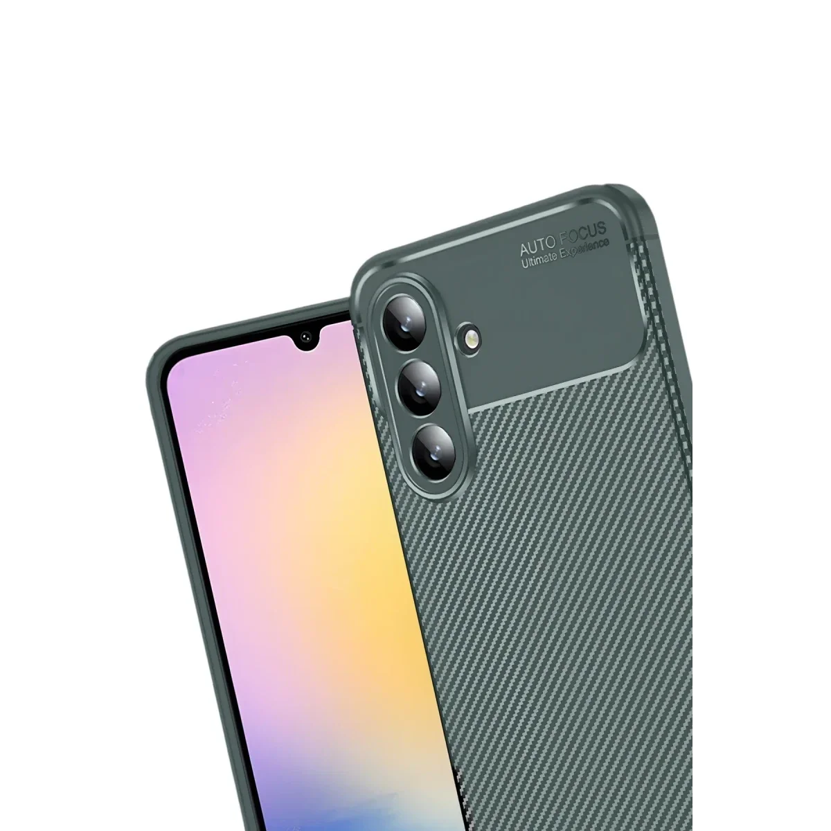 Samsung Galaxy S25 FE Auto Focus Karbon Kapak - Koyu Yeşil görsel 2