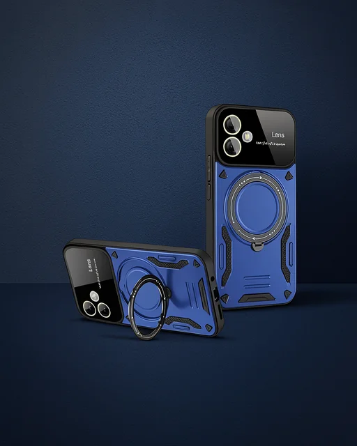 Samsung Galaxy A06 Kılıf Joy Lens Standlı Kapak - Lacivert
