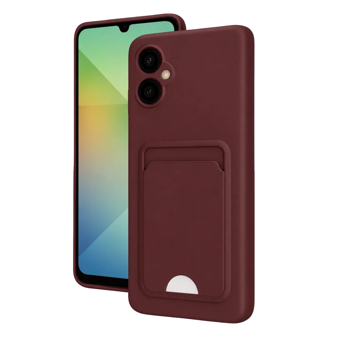 Samsung Galaxy A06 Kılıf Kelvin Kartvizitli Silikon - Bordo