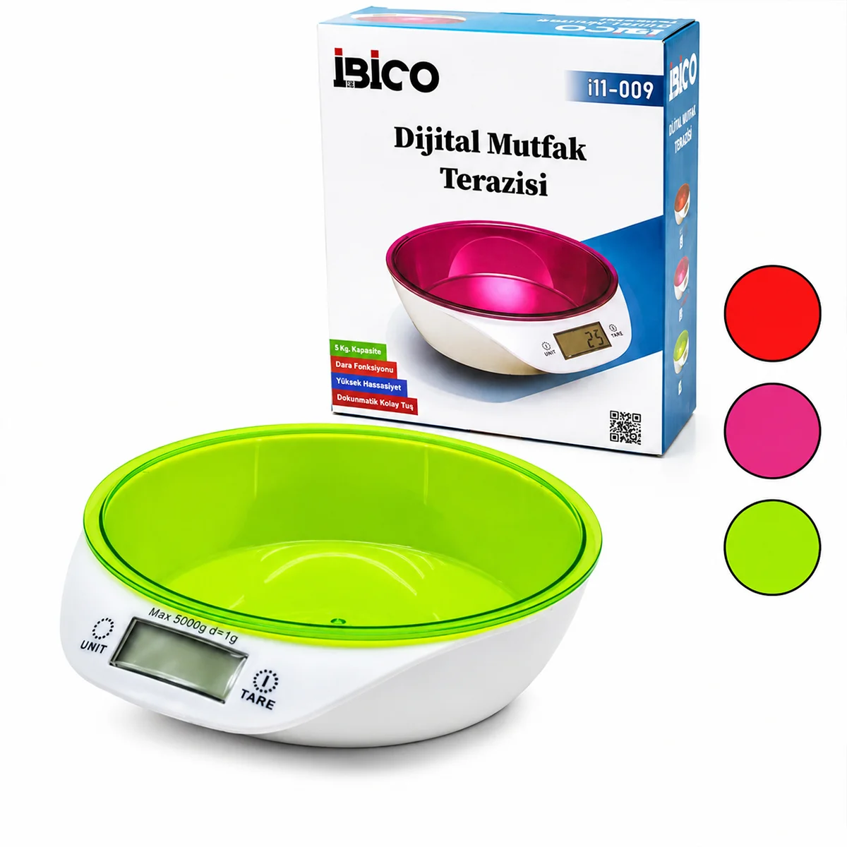 Dijital Kaseli Mutfak Terazisi 5kg/1g (Pilli) görsel 2