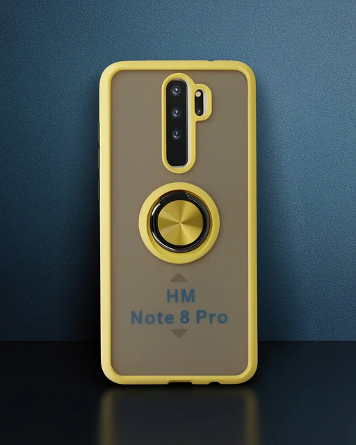 Xiaomi Redmi Note 8 Pro Kılıf Montreal Yüzüklü Silikon Kapak - Sarı
