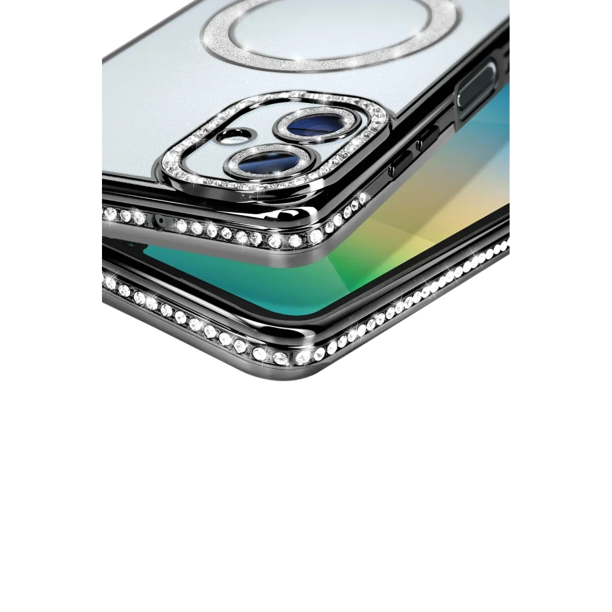 Samsung Galaxy A06 Joke Simli Magneticsafe Kılıf - Siyah görsel 3
