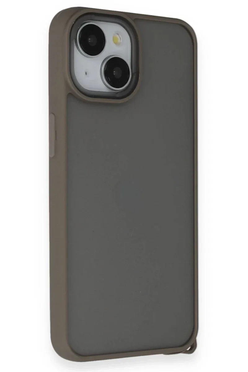 Apple iPhone 14 Kılıf Elegant Kapak - Titan Gri