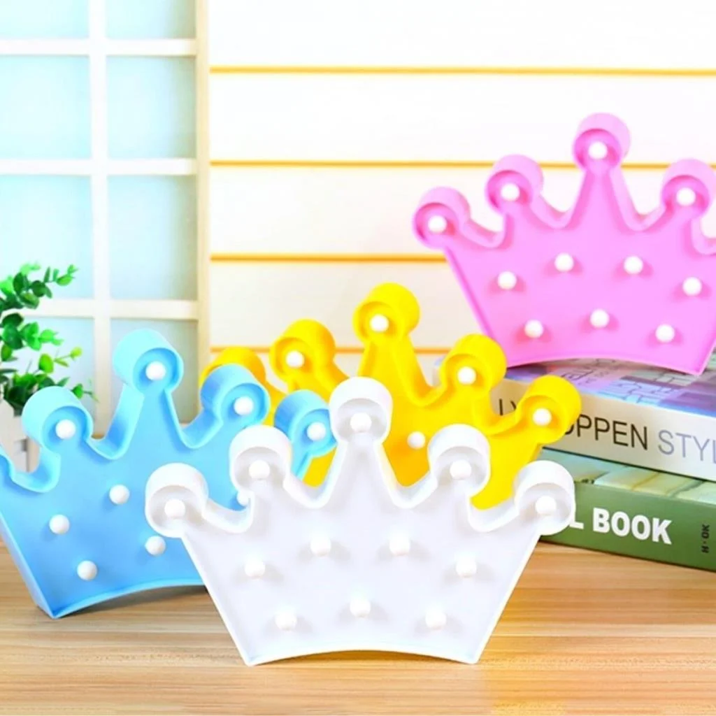 3D Dekoratif Pilli Kraliçe Tacı Model Led Masa ve Gece Lambası (adet fiyatıdır) görsel 4