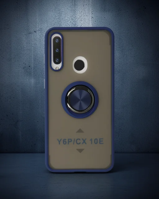 Huawei Y6p Kılıf Montreal Yüzüklü Silikon Kapak - Lacivert