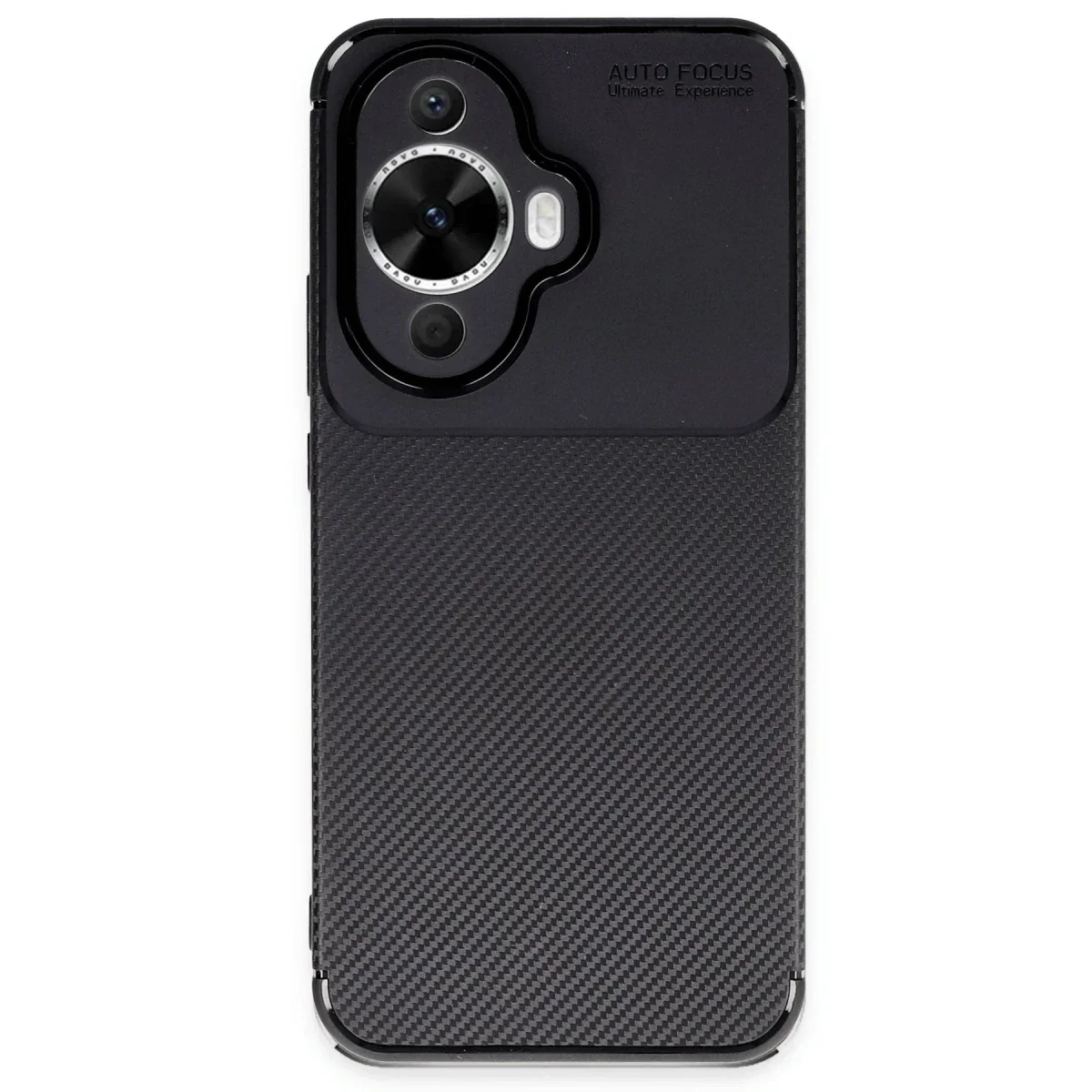 Huawei Nova 12S Kılıf Auto Focus Karbon Kapak - Siyah