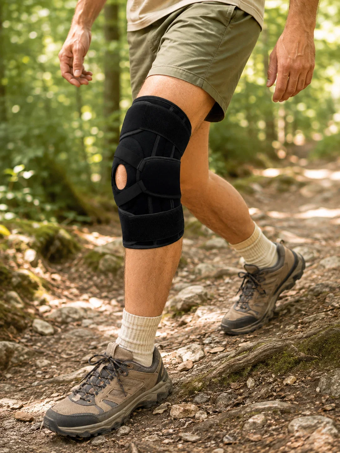 Sporcu Patella Dizliği Esnek Ligamentli Silikon Pedli Menisküs Diz Destek Bandajı görsel 3