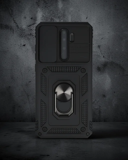 Xiaomi Redmi Note 8 Pro Kılıf Pars Lens Yüzüklü Silikon - Siyah