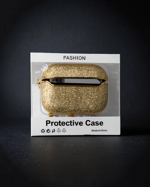 Apple Airpods Pro (1.nesil) Spell Simli Kılıf - Gold