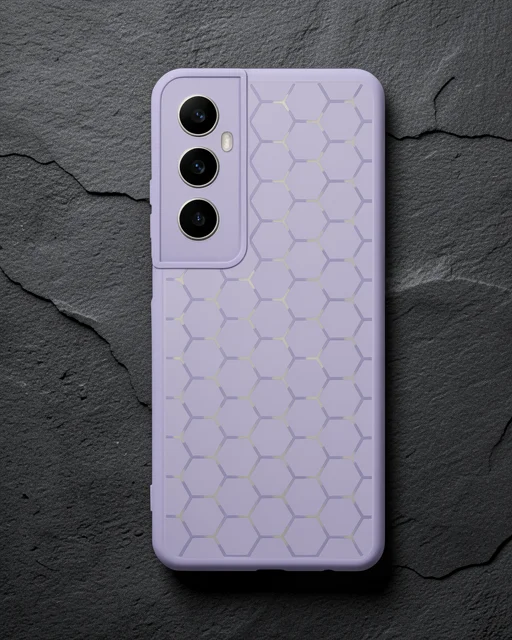 Realme C65 Kılıf Petek Silikon Kapak - Lila