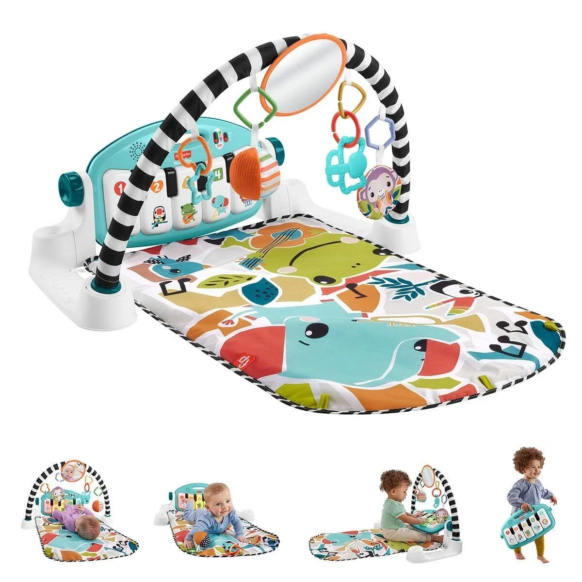 HWY49 Fisher-Price Neşeli Hayvanlar Piyanolu Jimnastik Merkezi görsel 5
