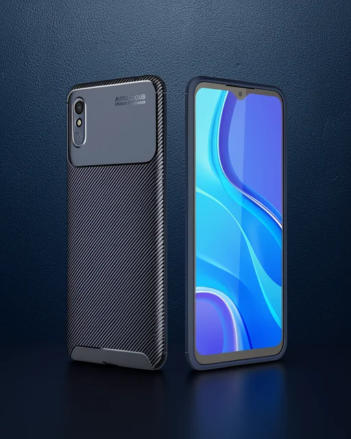 Xiaomi Redmi 9a Kılıf Auto Focus Karbon Kapak - Lacivert
