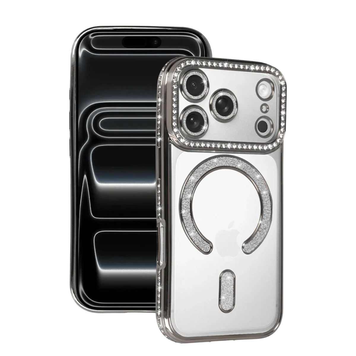 Apple iPhone 17 Pro Joke Simli Magneticsafe Kılıf - Gümüş